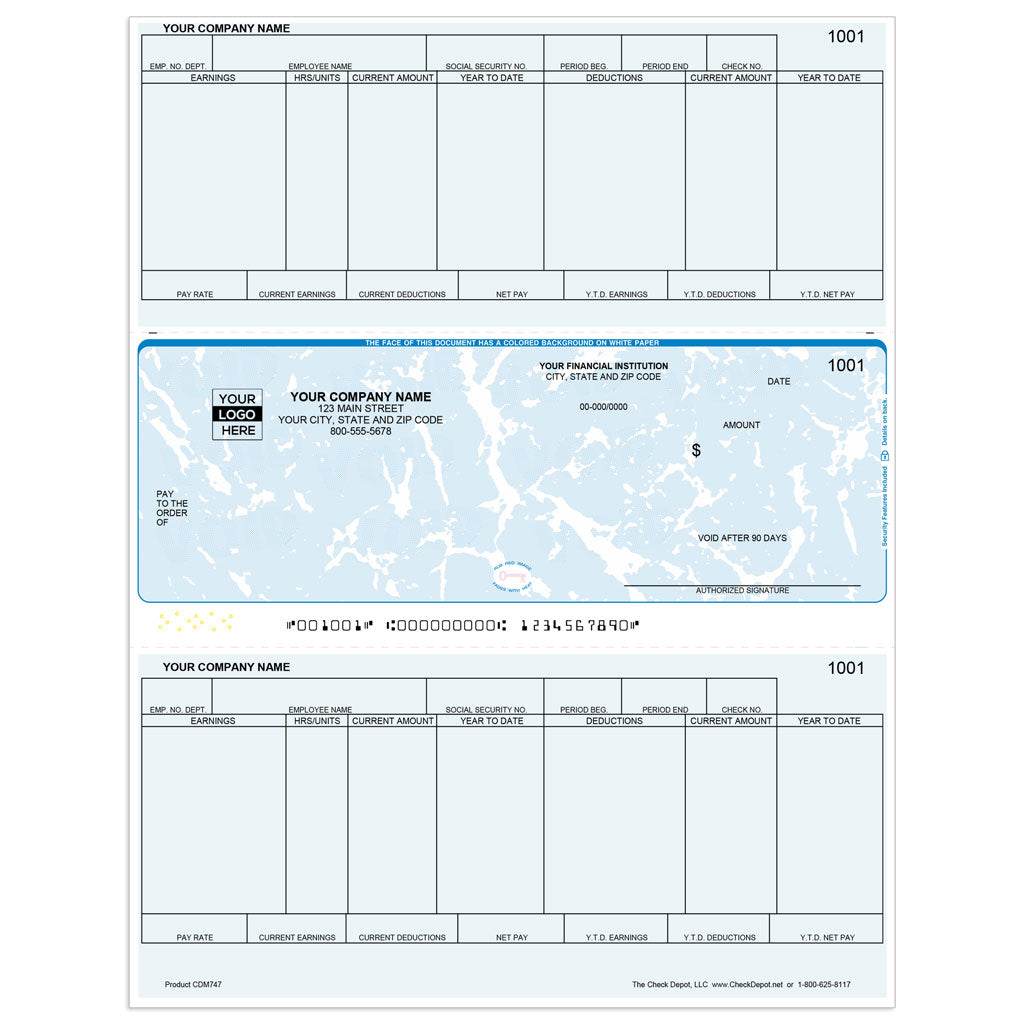 Sage 50 Classic 12-13 Payroll Checks, Middle Format - Check Depot