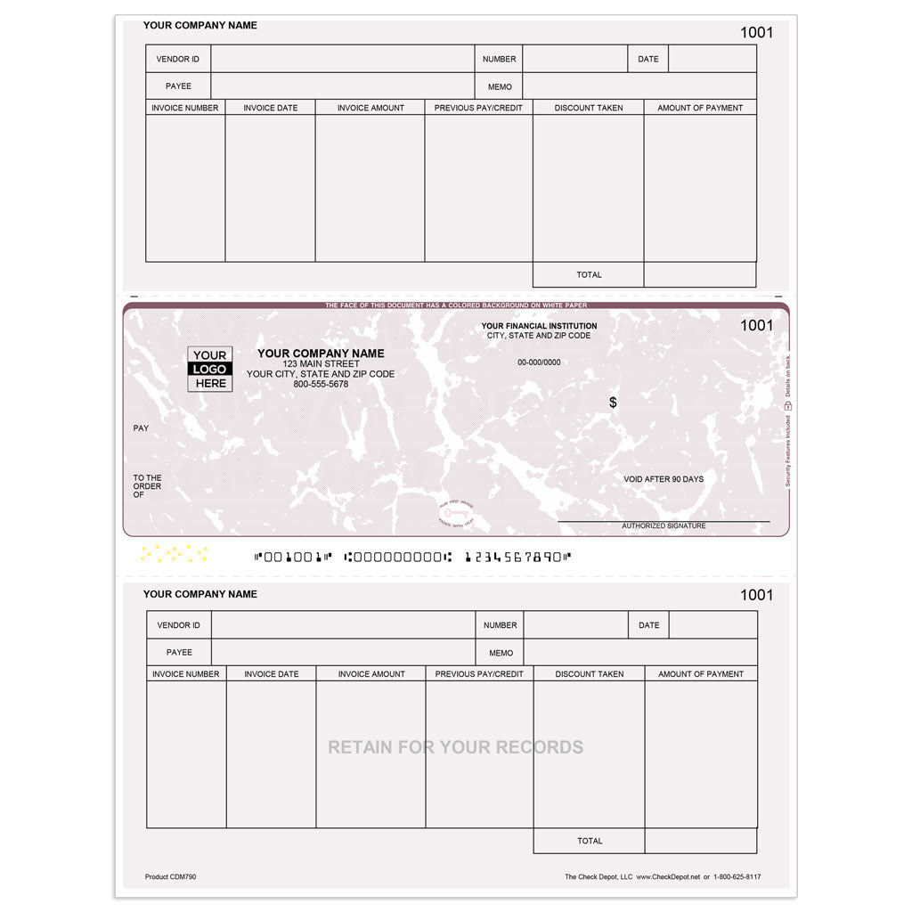 Sage One-Write Plus Modern A/P Checks, Middle Format - Check Depot