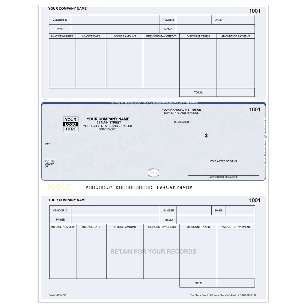 Sage One-Write Plus Modern A/P Checks, Middle Format - Check Depot
