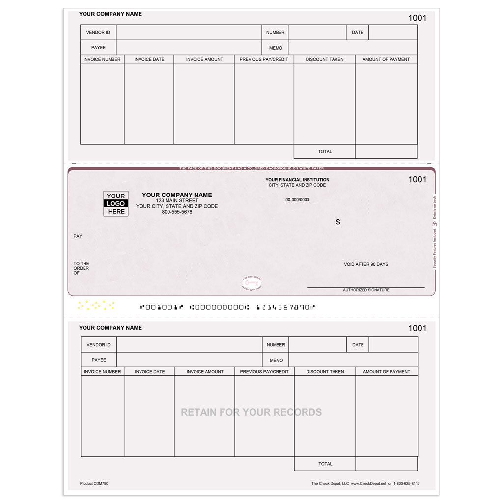 Sage One-Write Plus Modern A/P Checks, Middle Format - Check Depot