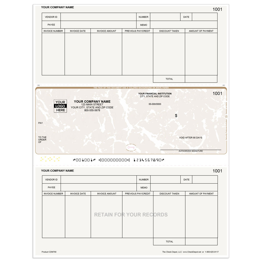 Sage One-Write Plus Modern A/P Checks, Middle Format - Check Depot