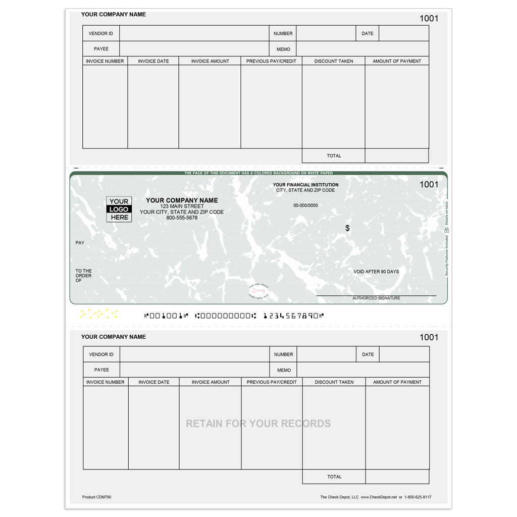 Sage One-Write Plus Modern A/P Checks, Middle Format - Check Depot