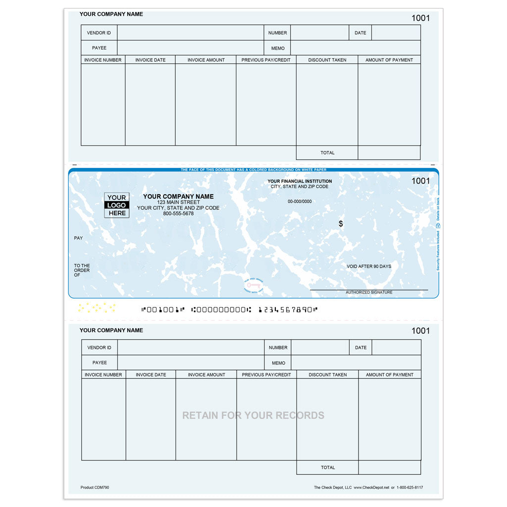 Sage One-Write Plus Modern A/P Checks, Middle Format - Check Depot