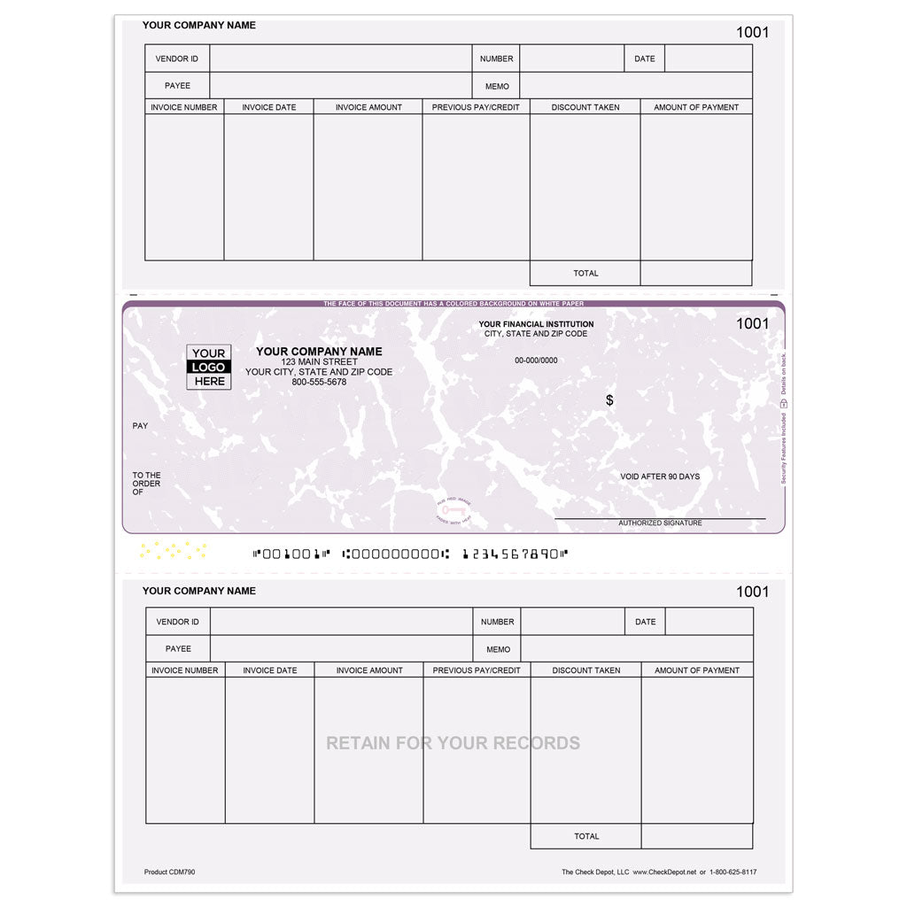 Sage One-Write Plus Modern A/P Checks, Middle Format - Check Depot