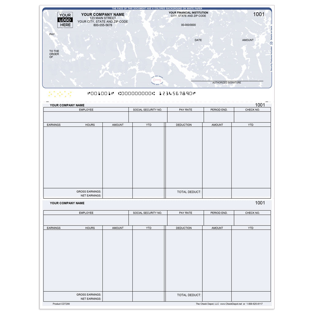 Sage 100 (MAS 90/200) Payroll Checks, Top Format - Check Depot