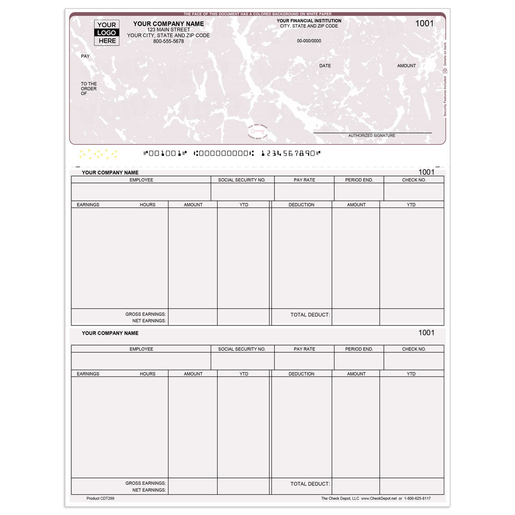 Sage 100 (MAS 90/200) Payroll Checks, Top Format - Check Depot