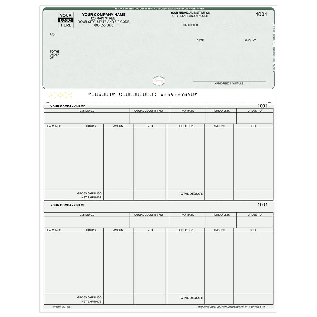 Sage 100 (MAS 90/200) Payroll Checks, Top Format - Check Depot