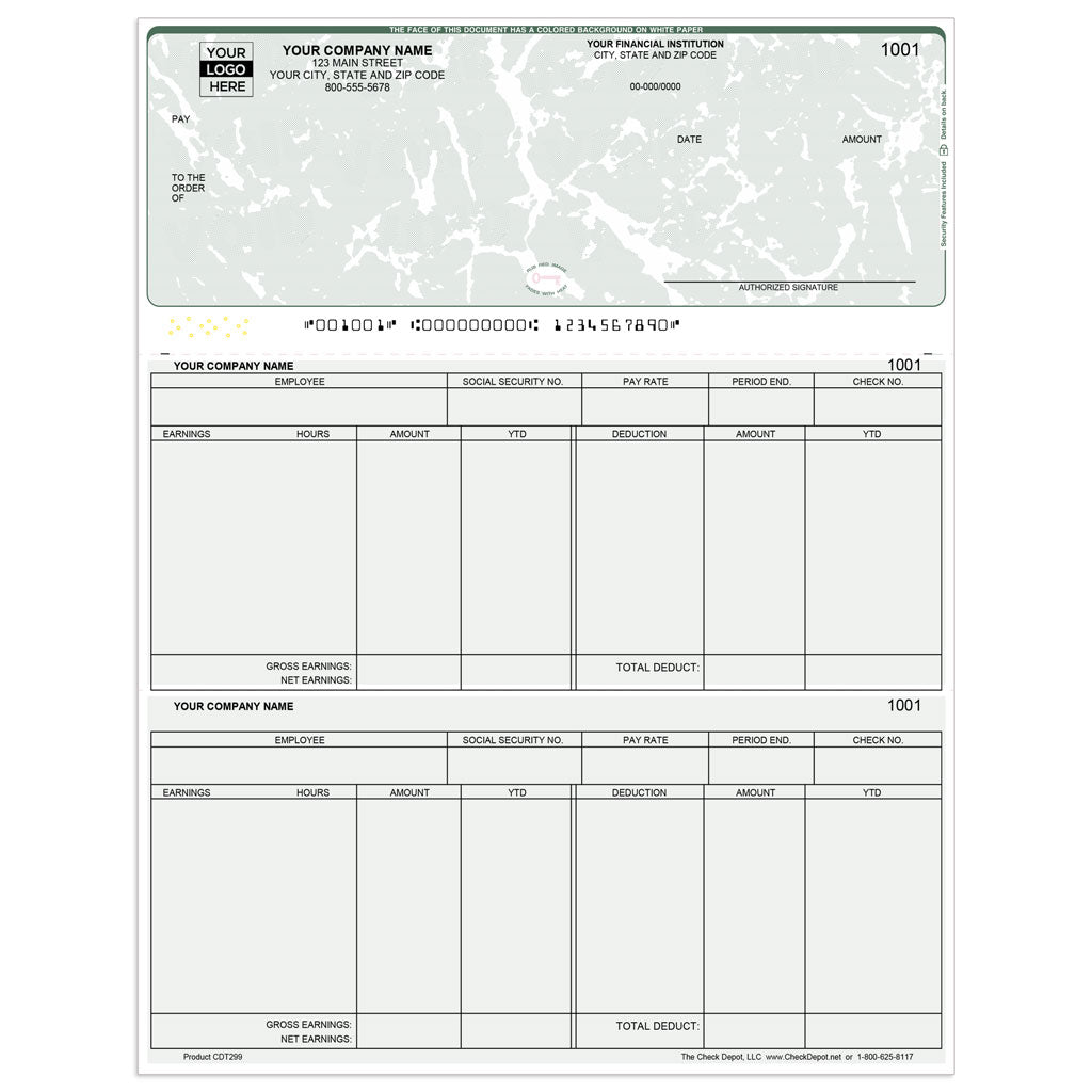 Sage 100 (MAS 90/200) Payroll Checks, Top Format - Check Depot