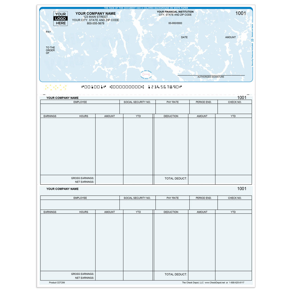 Sage 100 (MAS 90/200) Payroll Checks, Top Format - Check Depot