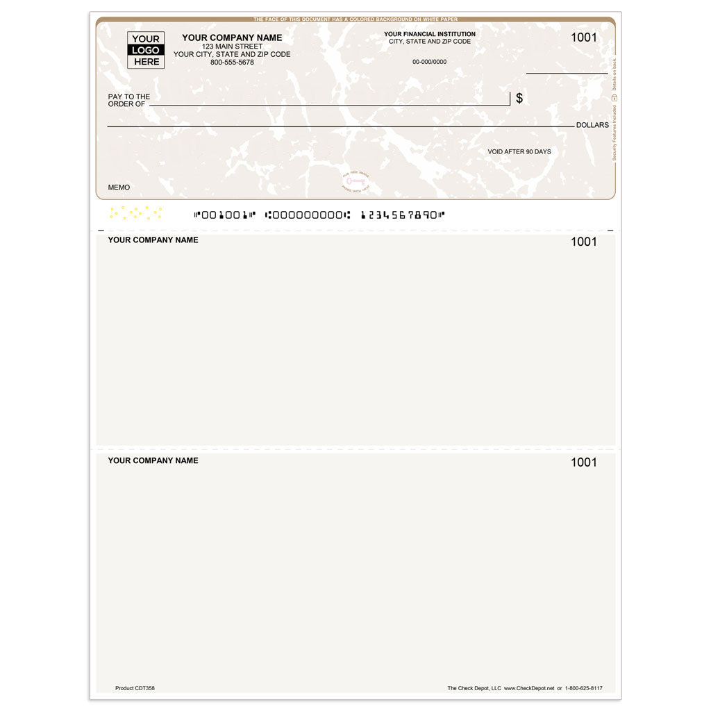 Sage Intacct Multi-Purpose Checks, Top Format (No Signature Line) - Check Depot