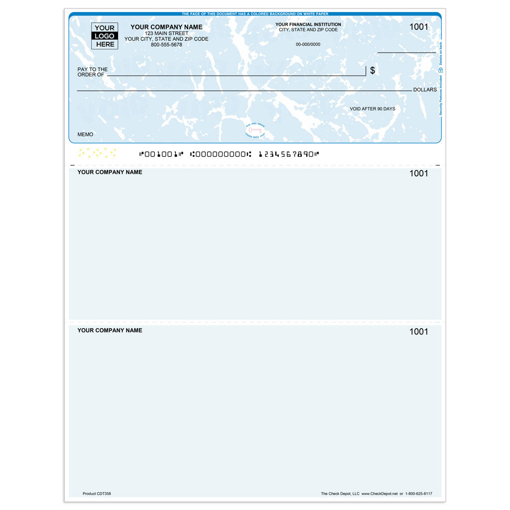 Sage Intacct Multi-Purpose Checks, Top Format (No Signature Line) - Check Depot