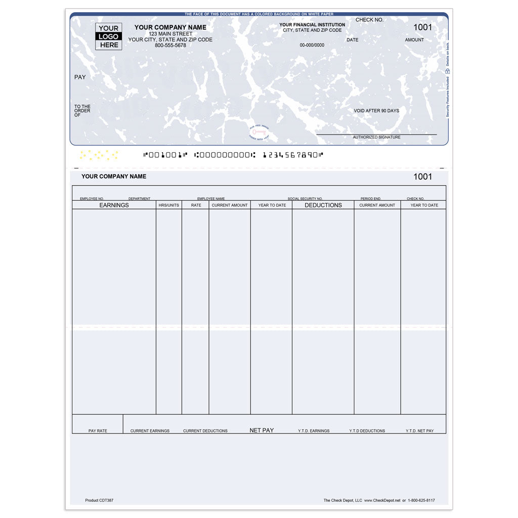 Sage Abra Suite Payroll Checks, Top Format - Check Depot