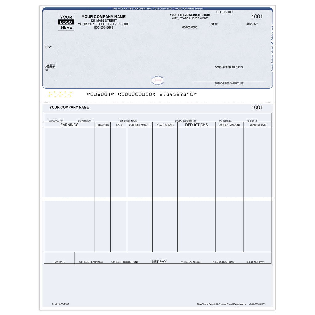 Sage Abra Suite Payroll Checks, Top Format - Check Depot