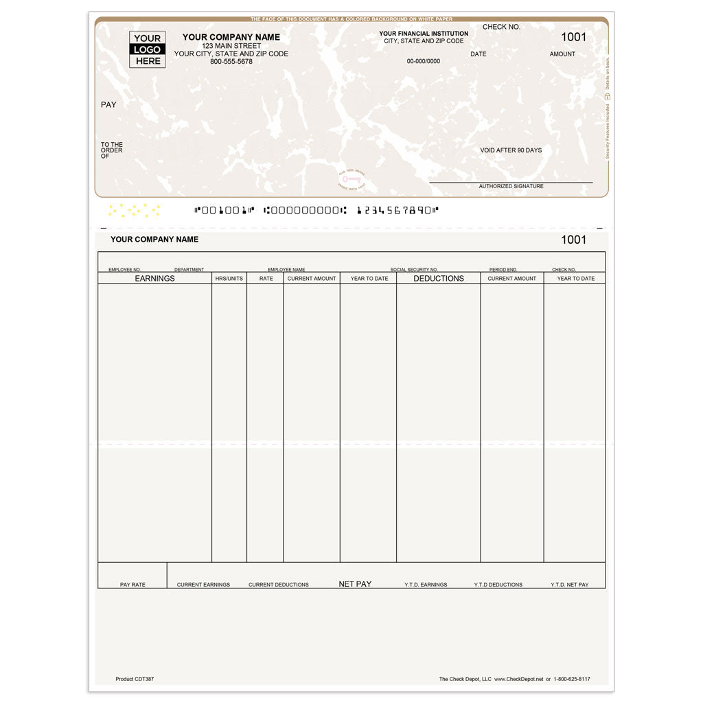 Sage Abra Suite Payroll Checks, Top Format - Check Depot