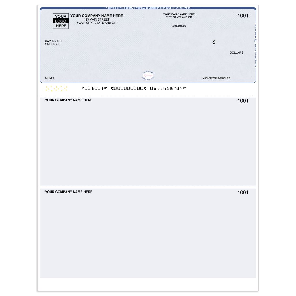 Laser Quicken Checks without Lines — Multi-Purpose, Top Format - Check Depot