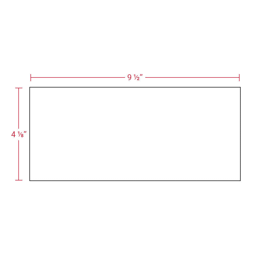 #10 envelope with dimensions labeled on a white background