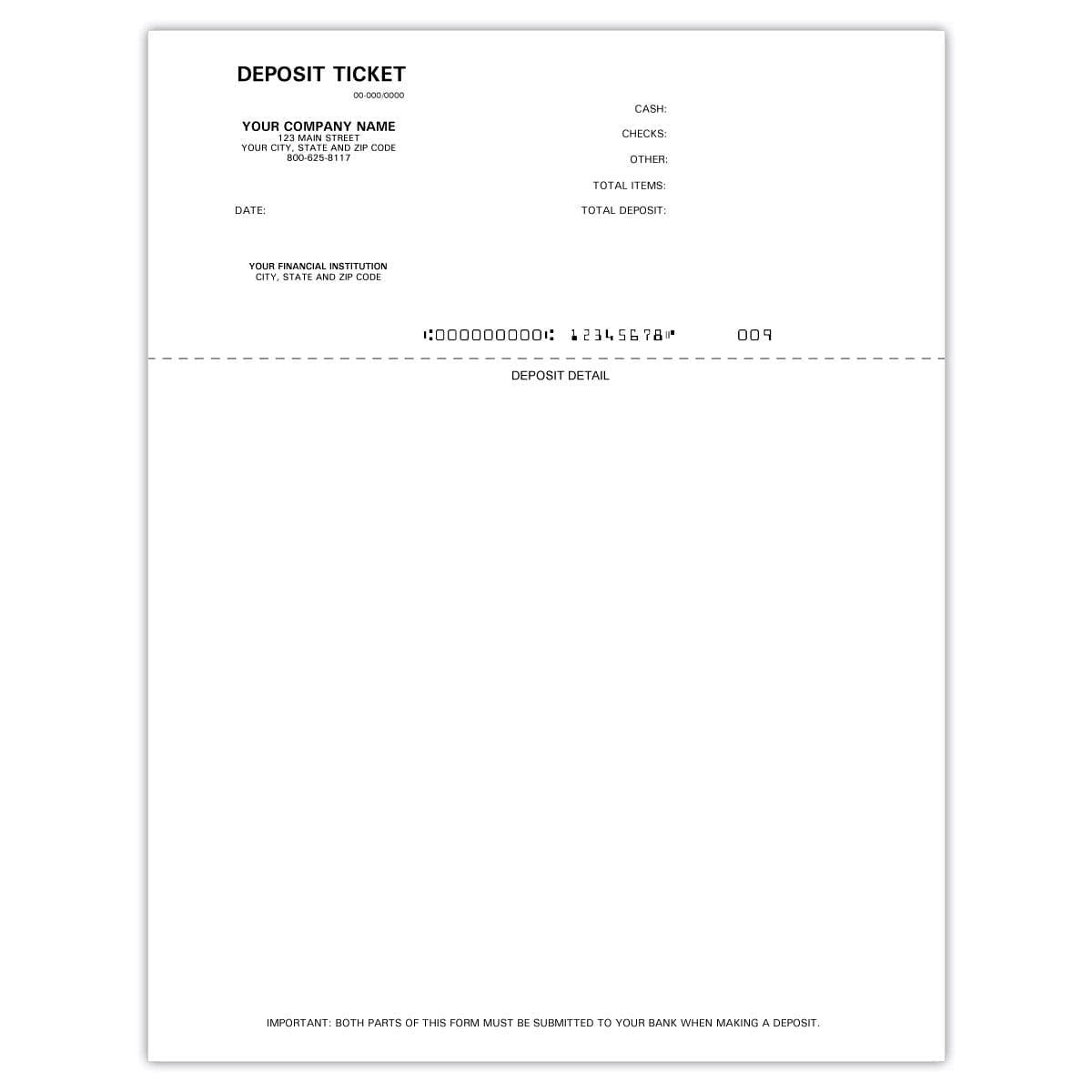 Sage 50 (Peachtree) Deposit Slips - Check Depot