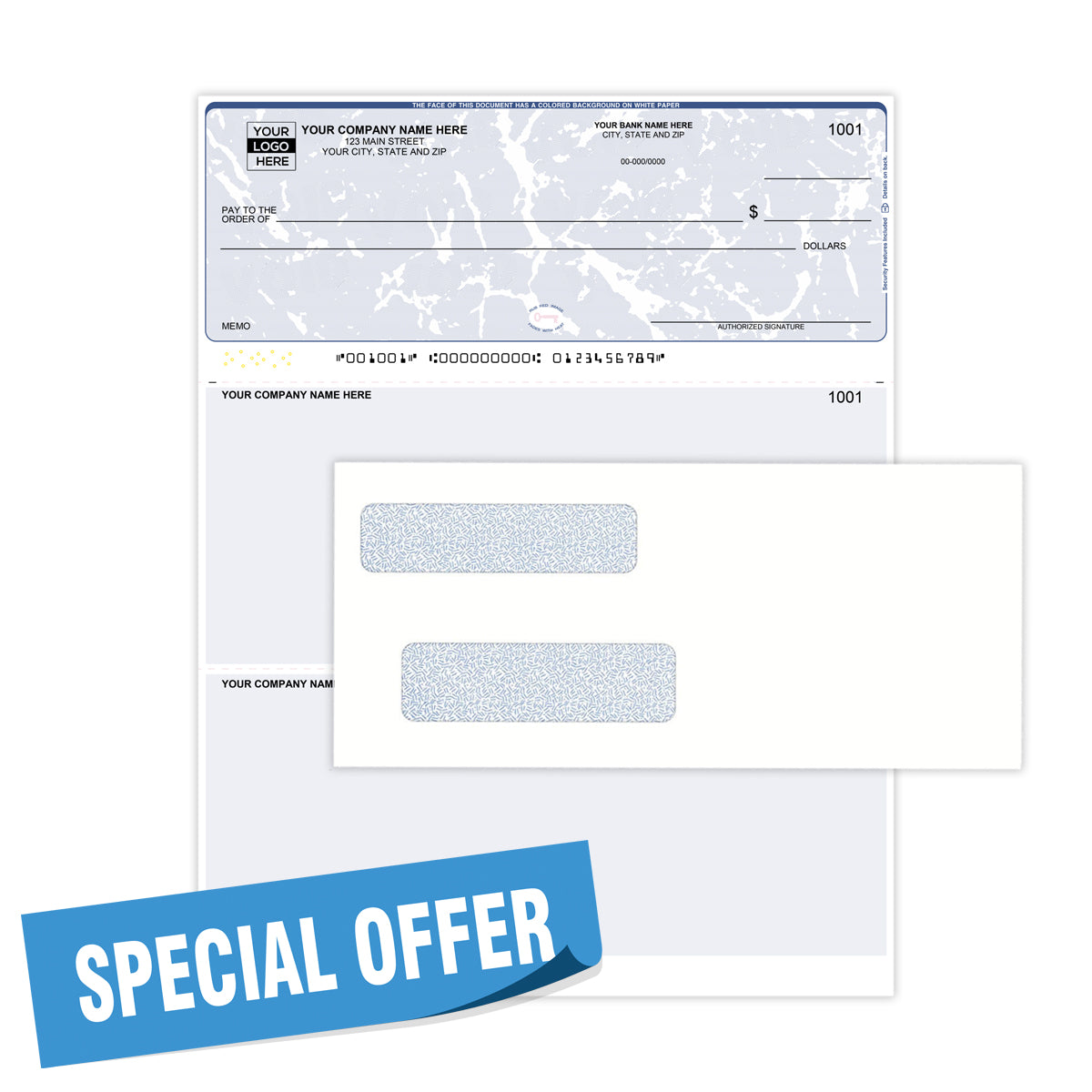 Check Machine Envelope + 250 More Checks & Envelopes - Check Depot