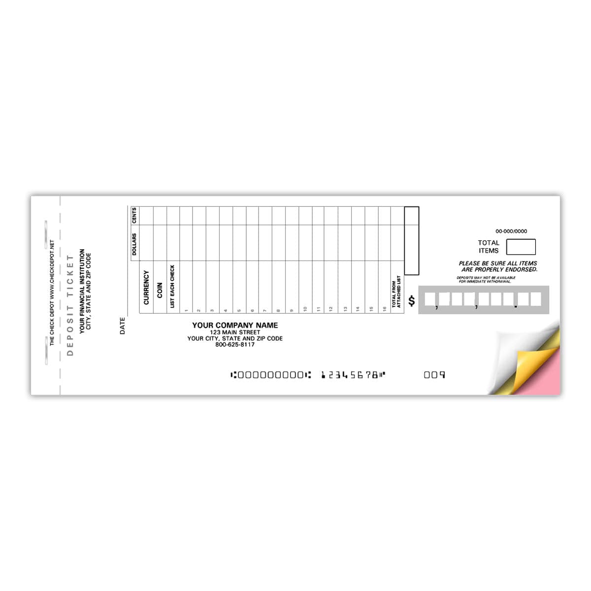 Reorder Traditional Deposit Books - Check Depot