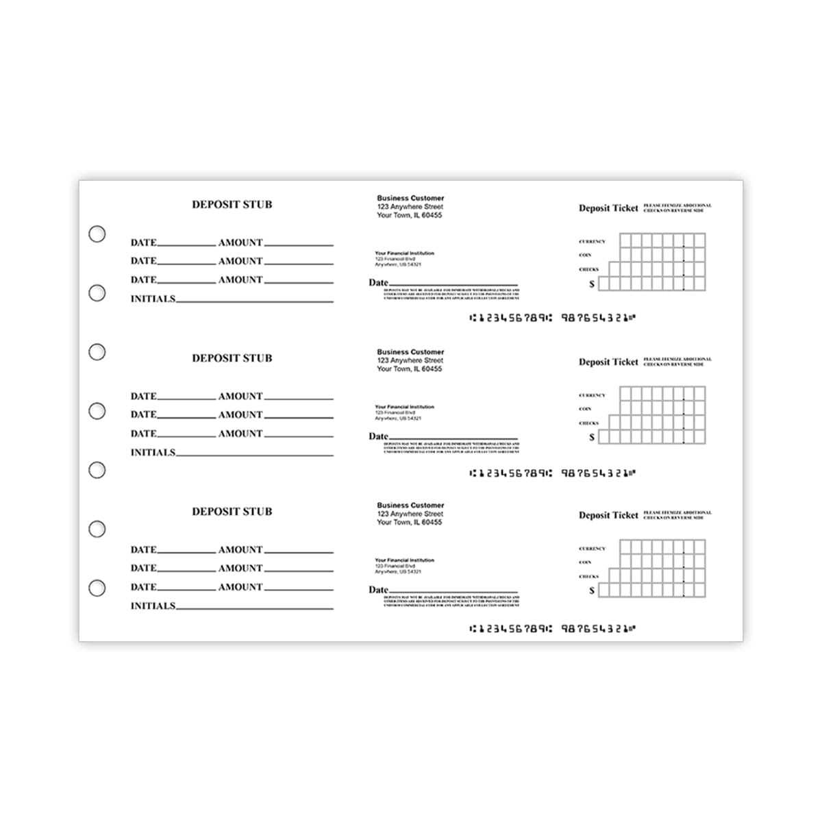 3-Per-Page Deposit Slips - Check Depot