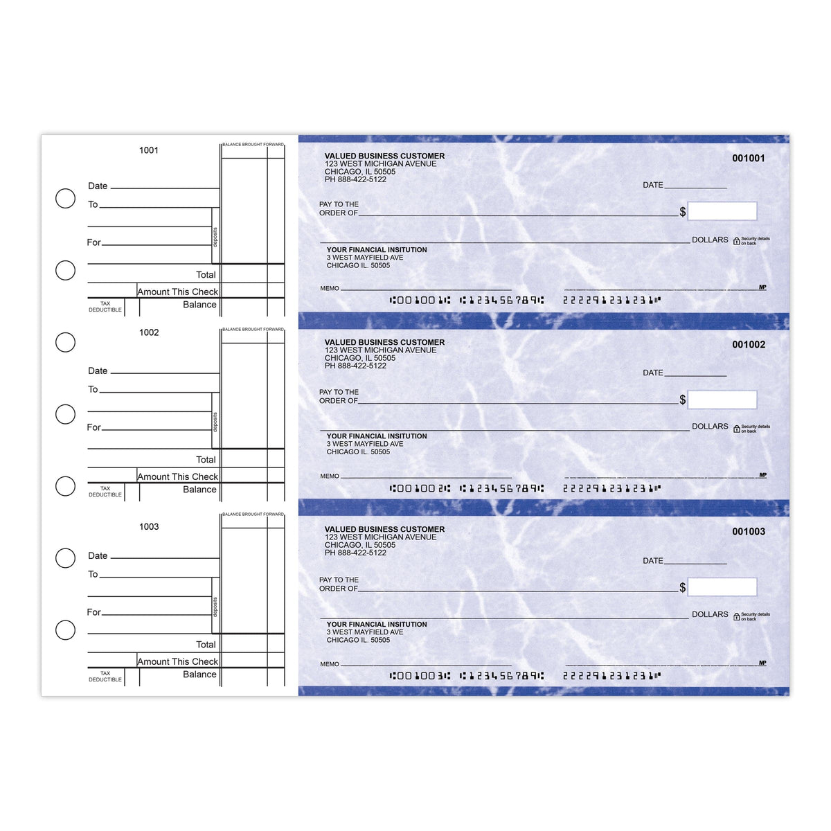 Blank Check Travel Size Business Checks, Deluxe Business Checks Check ...