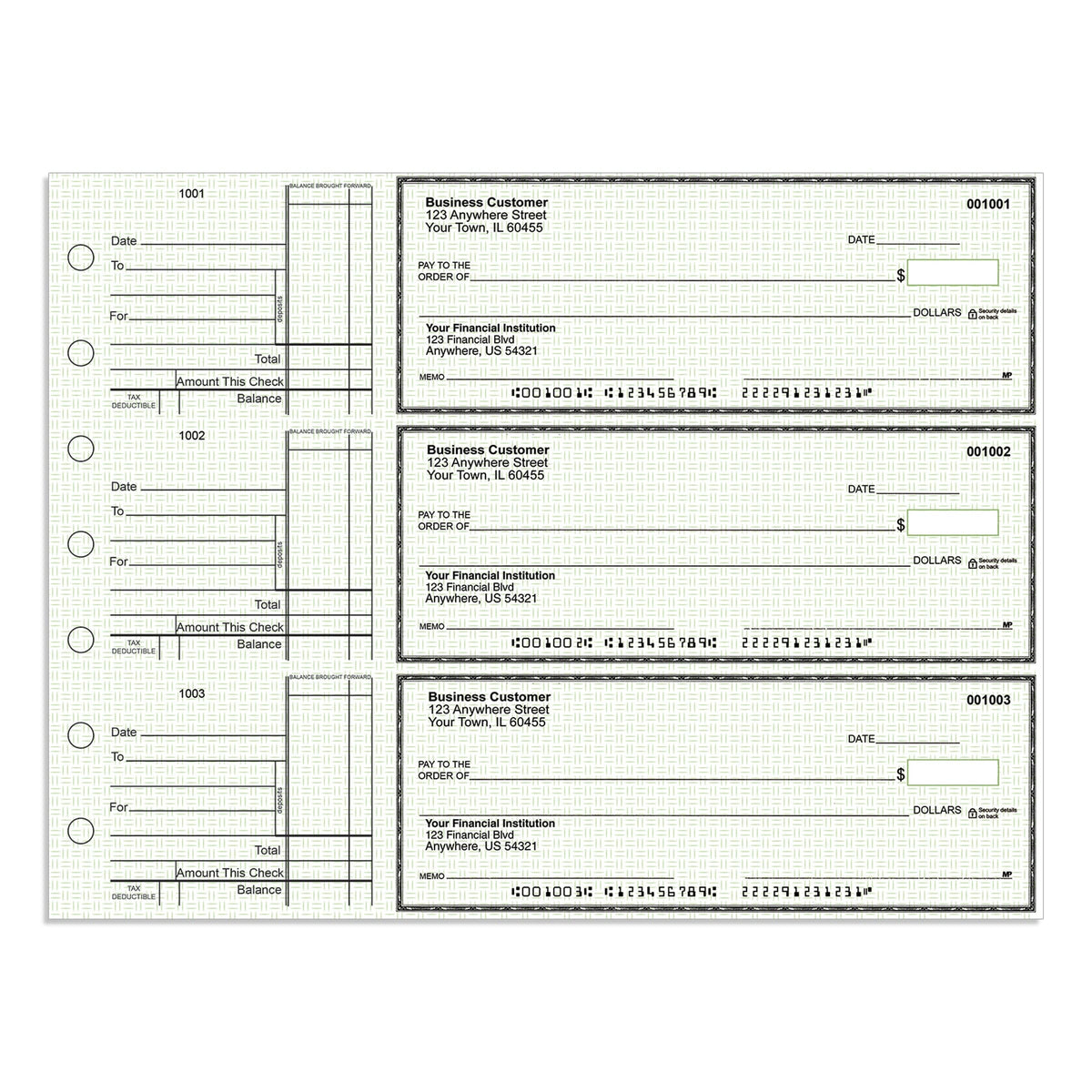 3-Per-Page Manual Business Checks, Binder Format - Check Depot