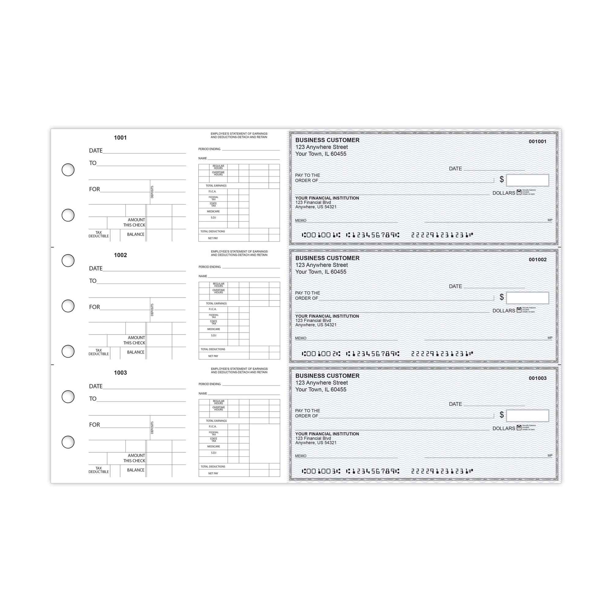 Manual 3-Per-Page Payroll Dual Purpose Checks - Check Depot