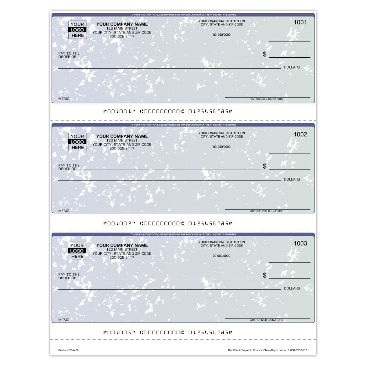 Reordering Note Reorder 3-Per-Page Computer Checks
