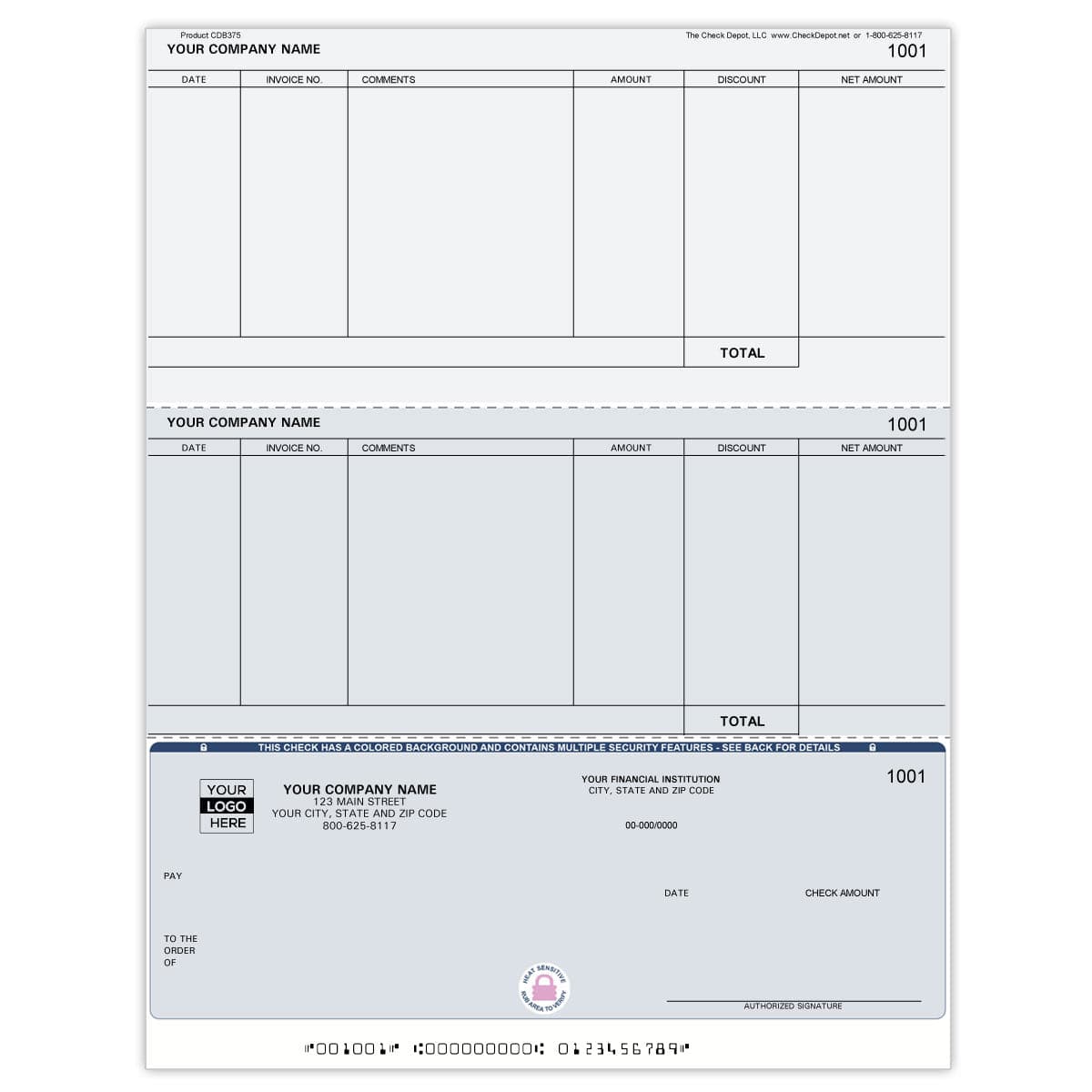 Laser Bottom Accounts Payable Computer Checks - CDB375 - Check Depot