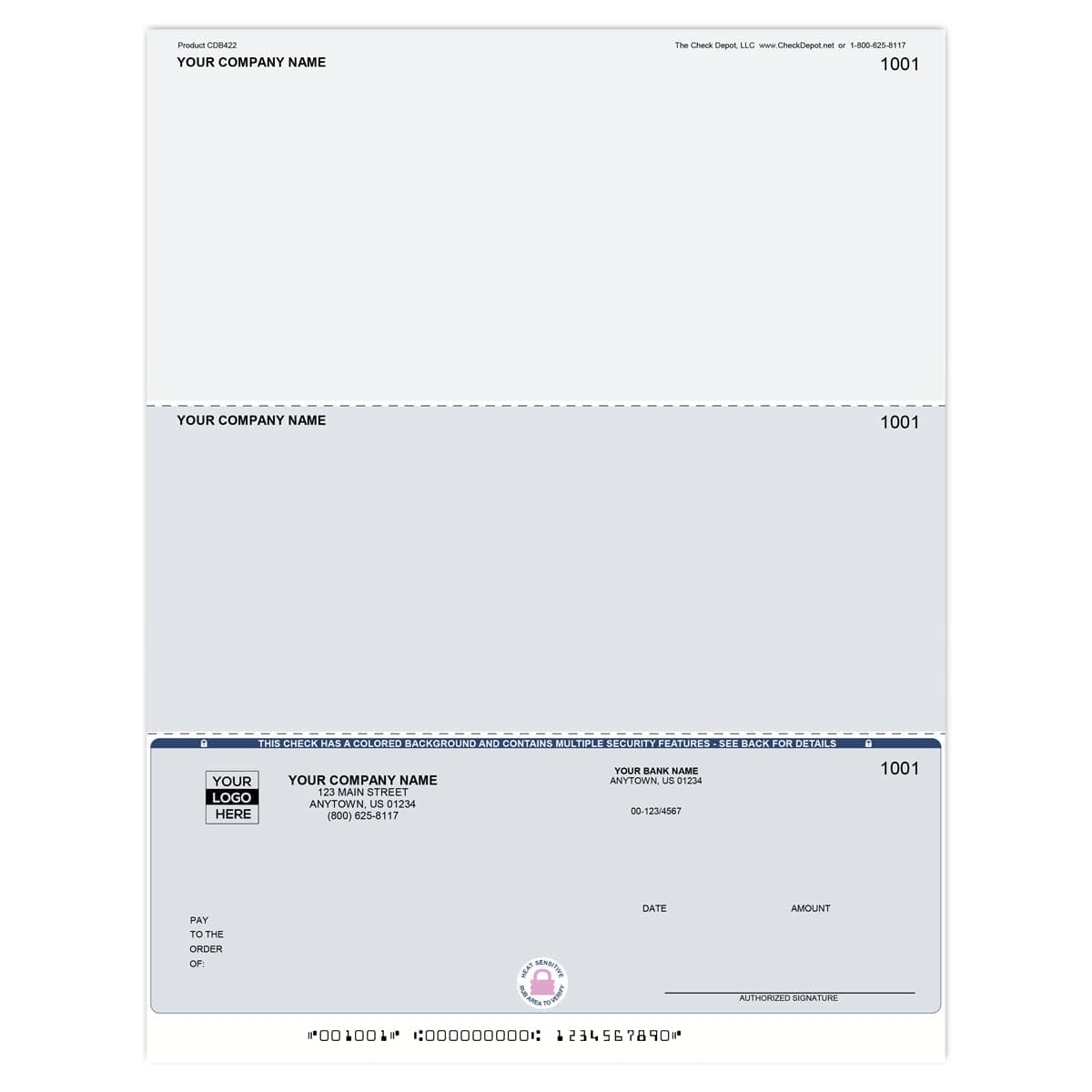 Laser Bottom, Multi-Purpose Computer Checks - CDB422 - Check Depot