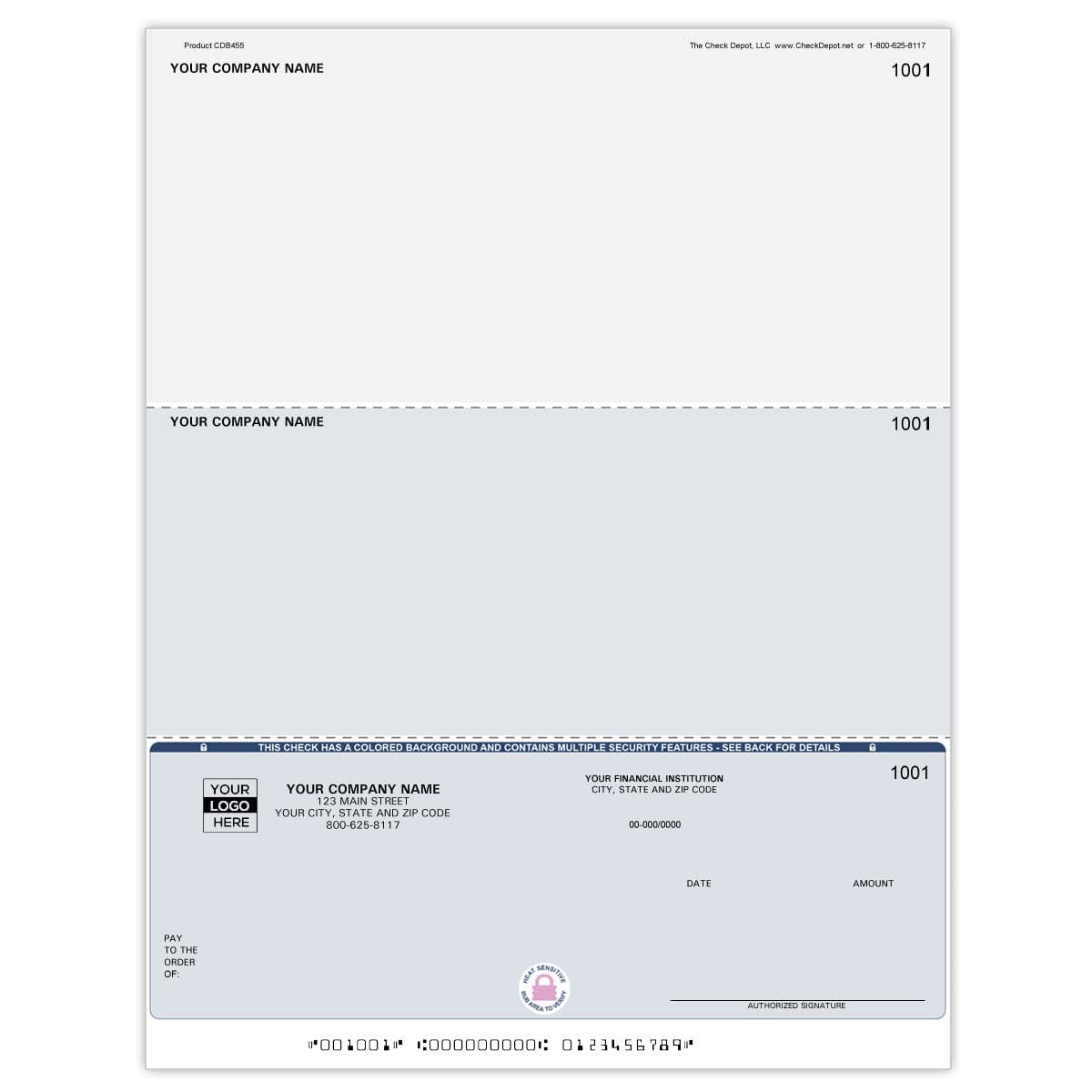 Laser Bottom Multi-Purpose Computer Checks - CDB455 - Check Depot