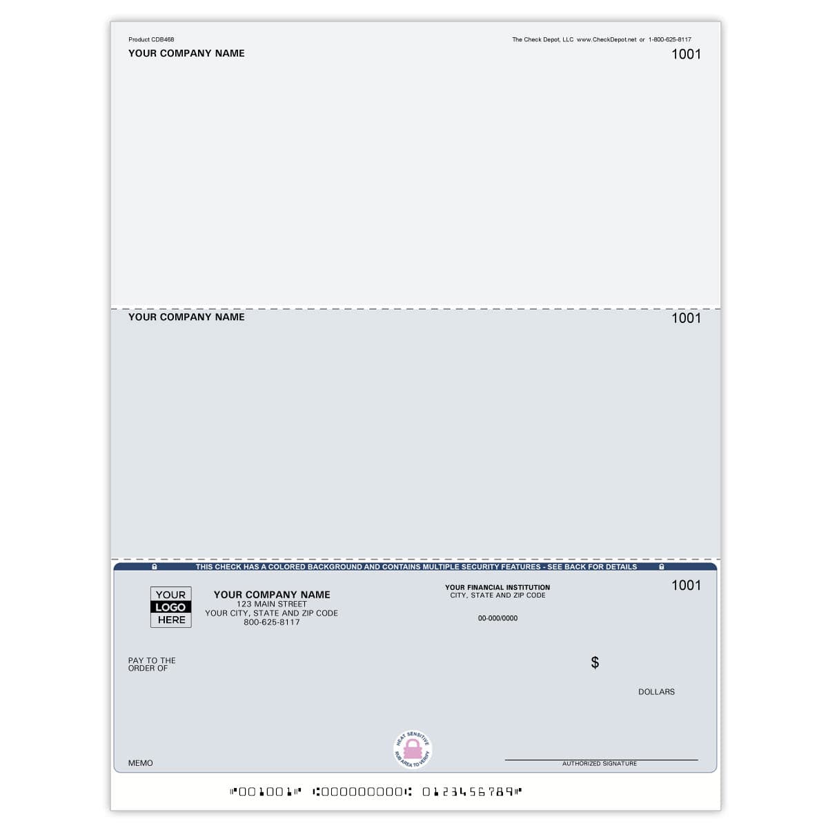 Laser Bottom Multi-Purpose Computer Checks - CDB468 - Check Depot