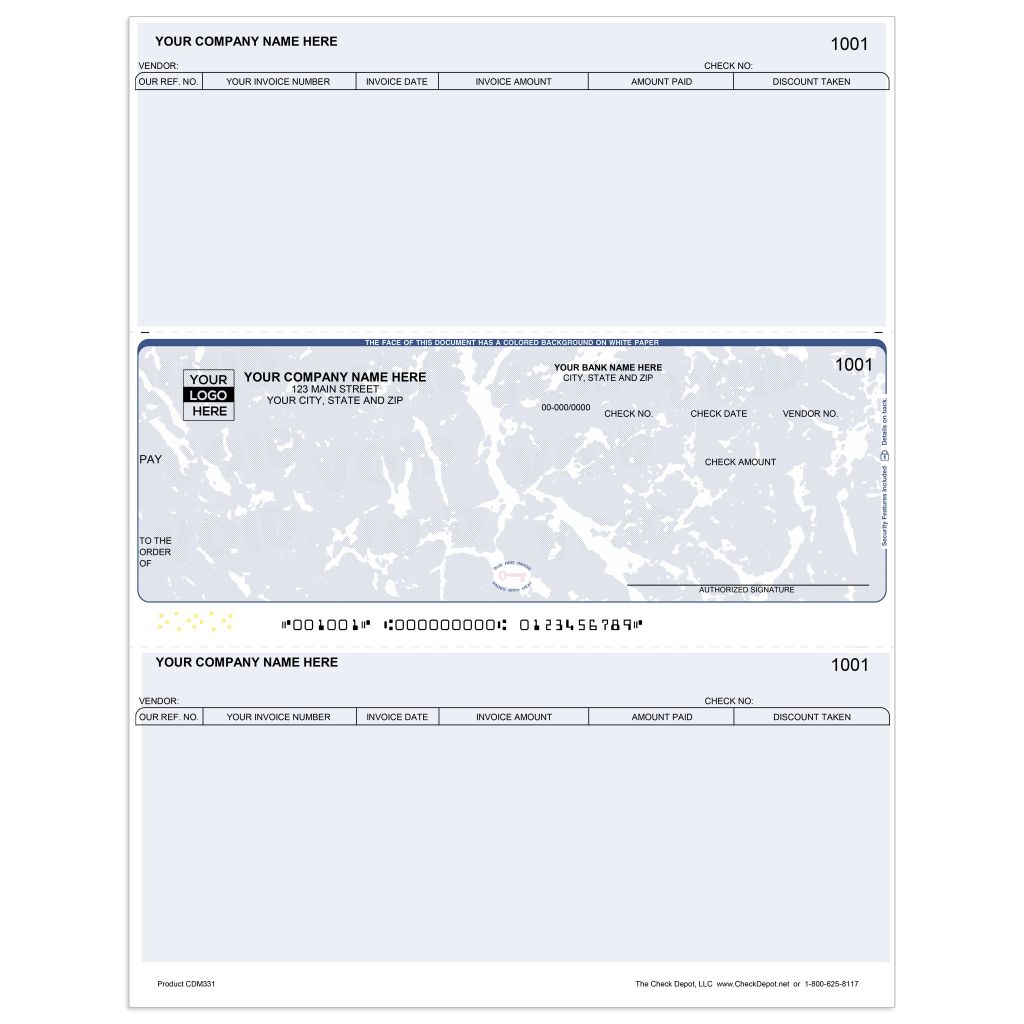 Laser Middle Accounts Payable Computer Checks - CDM331 - Check Depot