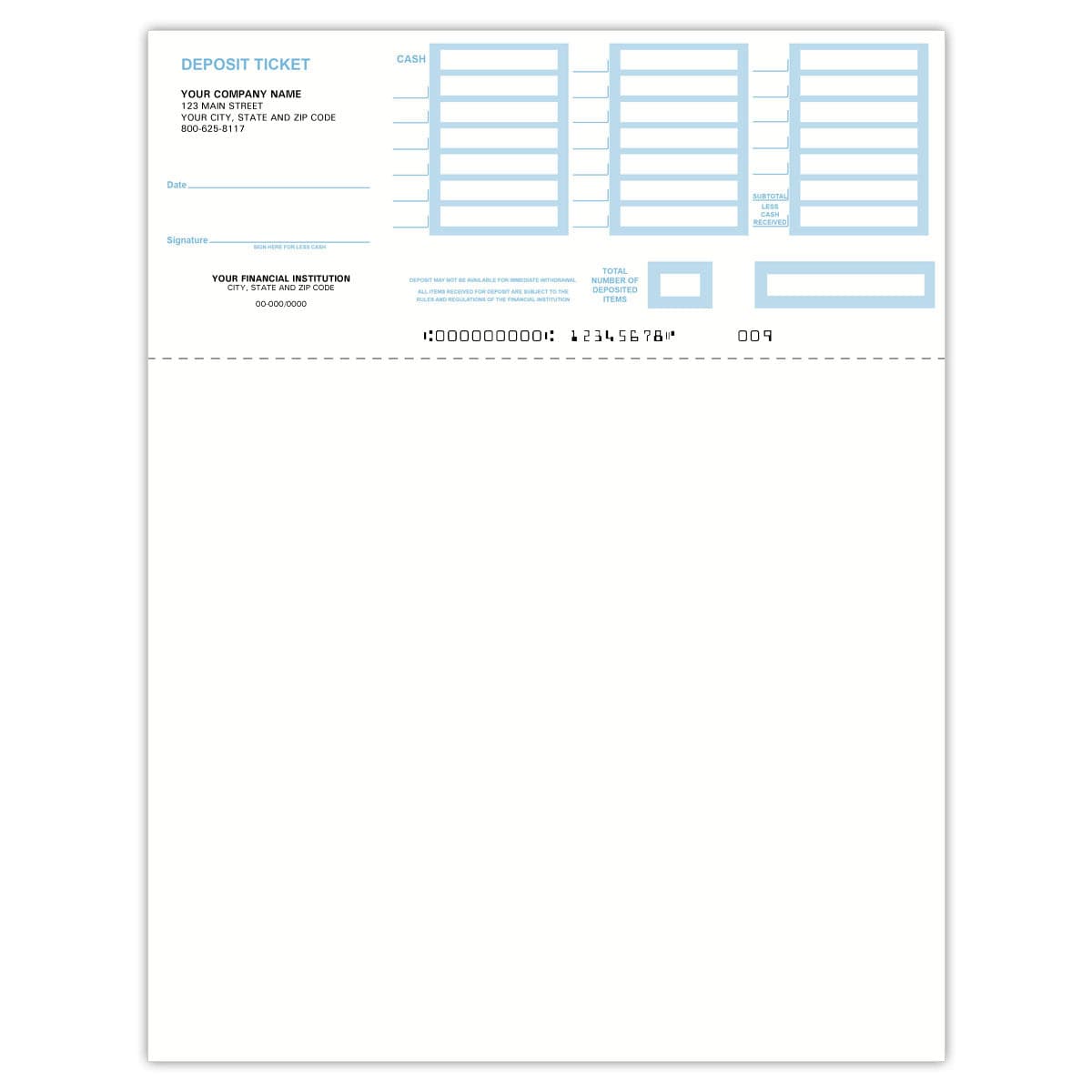 Free Printable Generic Deposit Slip Free Printable Generic Deposit Slip
