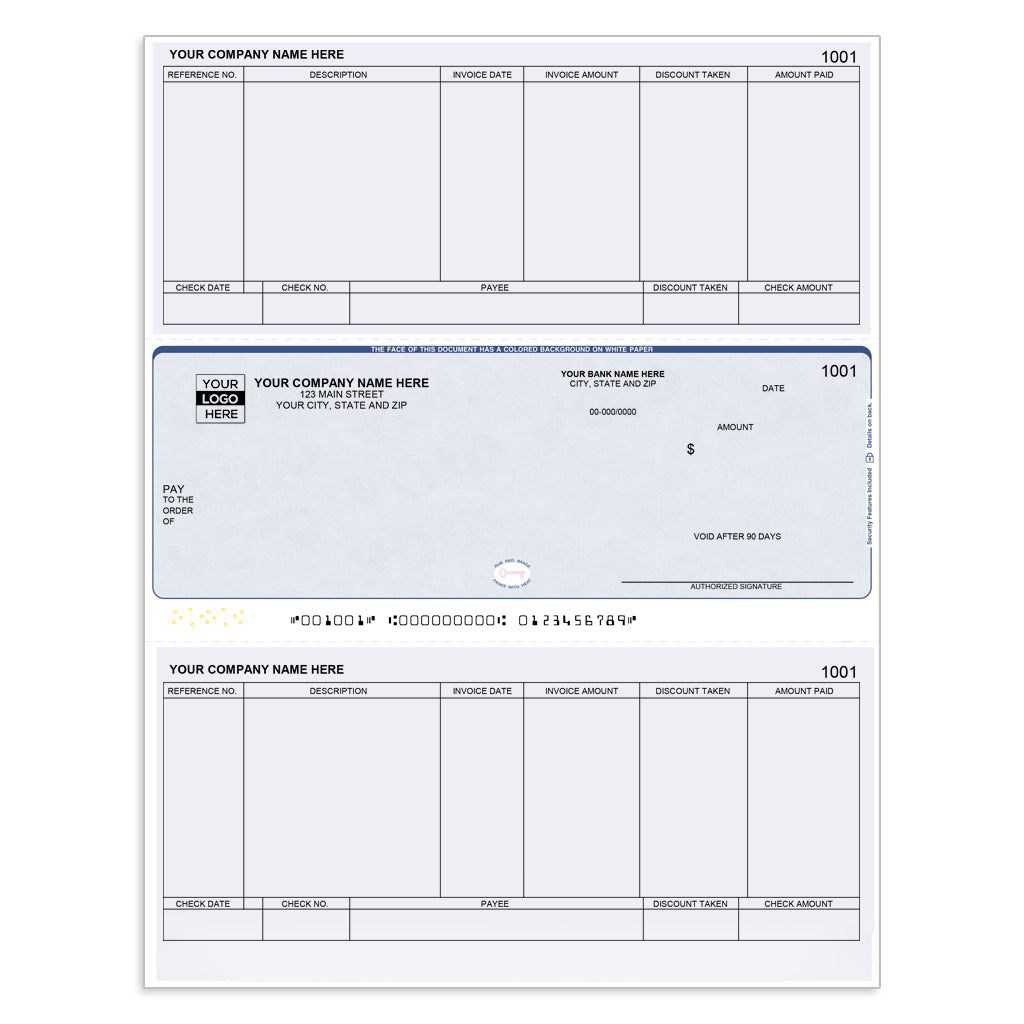 Laser Middle, Accounts Payable Computer Checks - CDM311 - Check Depot