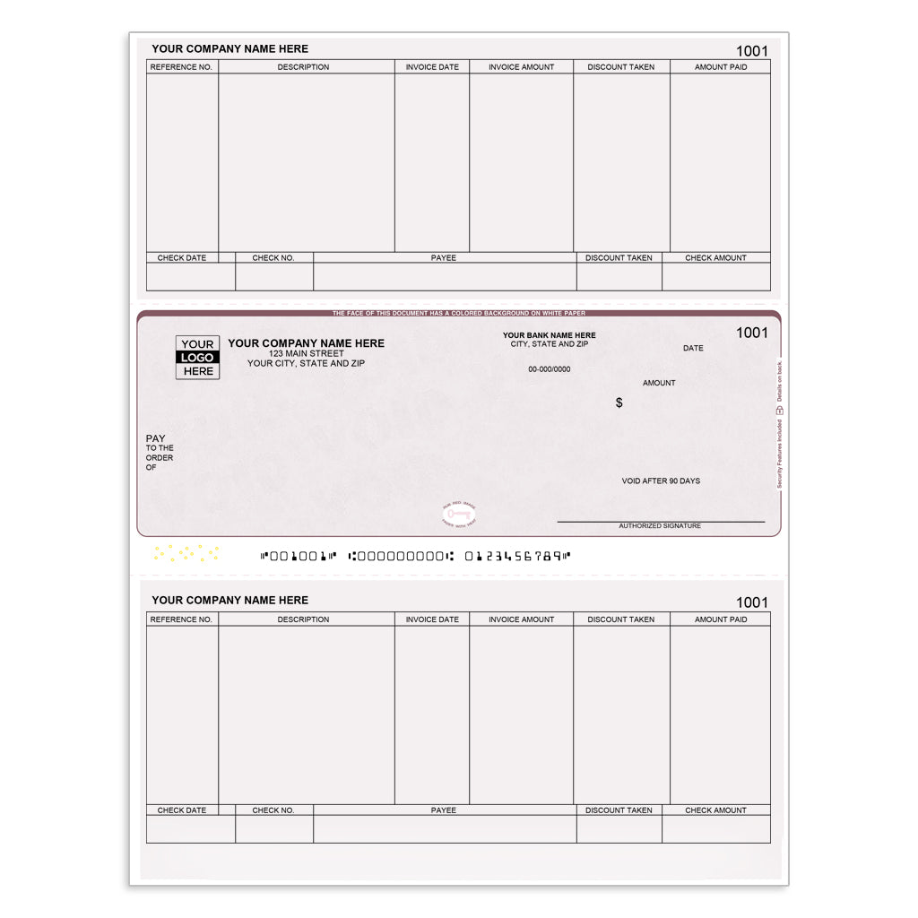 Laser Middle, Accounts Payable Computer Checks - CDM311 - Check Depot