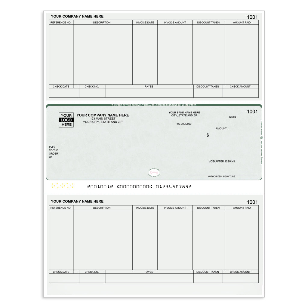 Laser Middle, Accounts Payable Computer Checks - CDM311 - Check Depot
