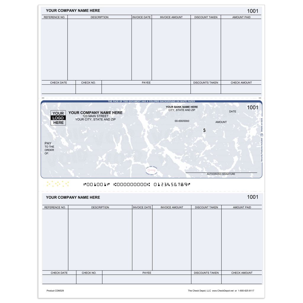 Laser Middle Accounts Payable Computer Checks - CDM329 - Check Depot