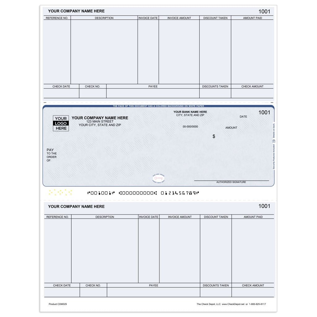 Laser Middle Accounts Payable Computer Checks - CDM329 - Check Depot