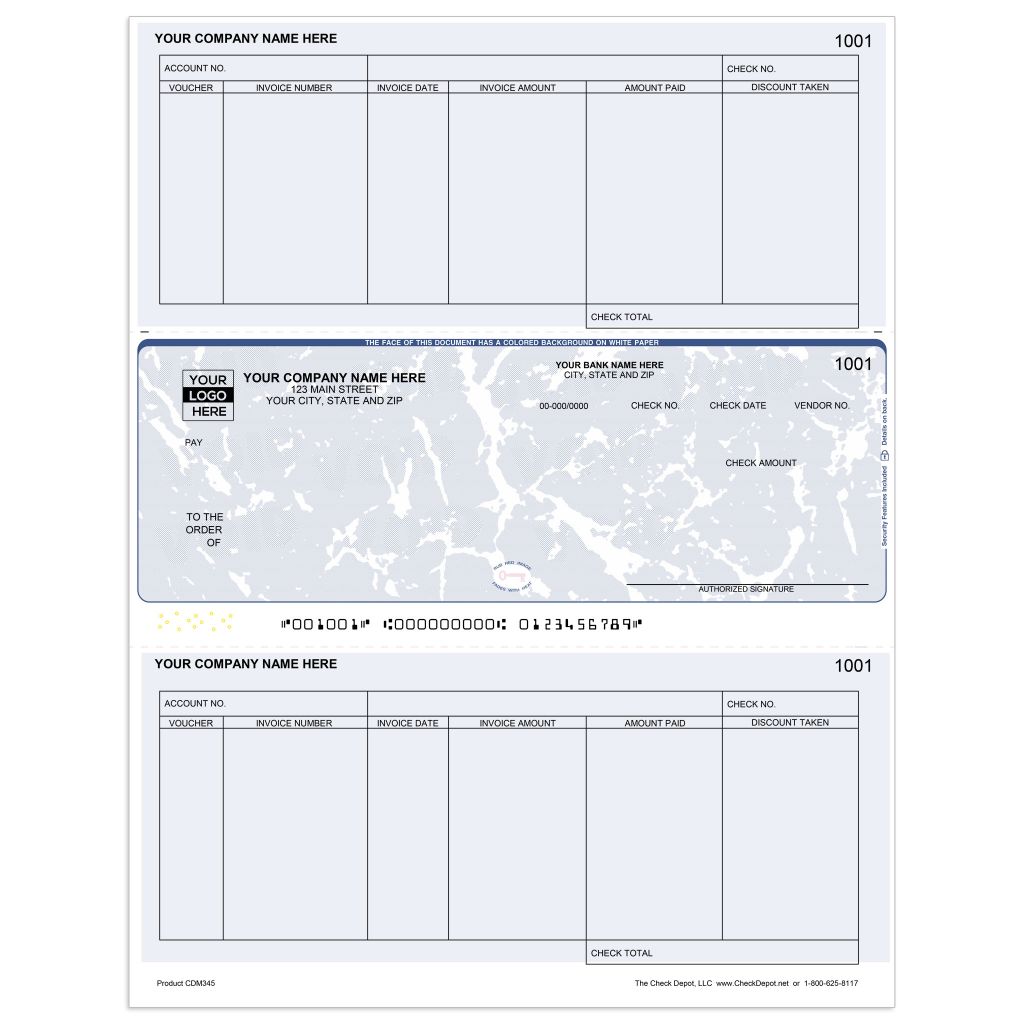 Laser Middle Accounts Payable Computer Checks - CDM345 - Check Depot