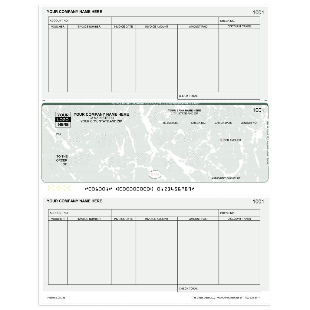 Laser Middle Accounts Payable Computer Checks - CDM345 - Check Depot