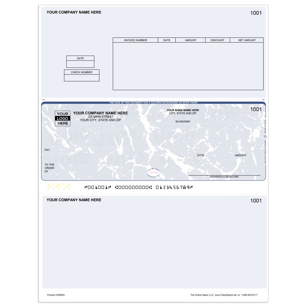 Laser Middle Accounts Payable Computer Checks - CDM354 - Check Depot