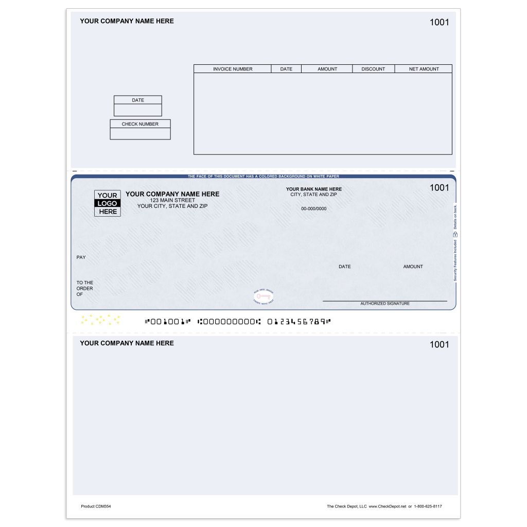 Laser Middle Accounts Payable Computer Checks - CDM354 - Check Depot