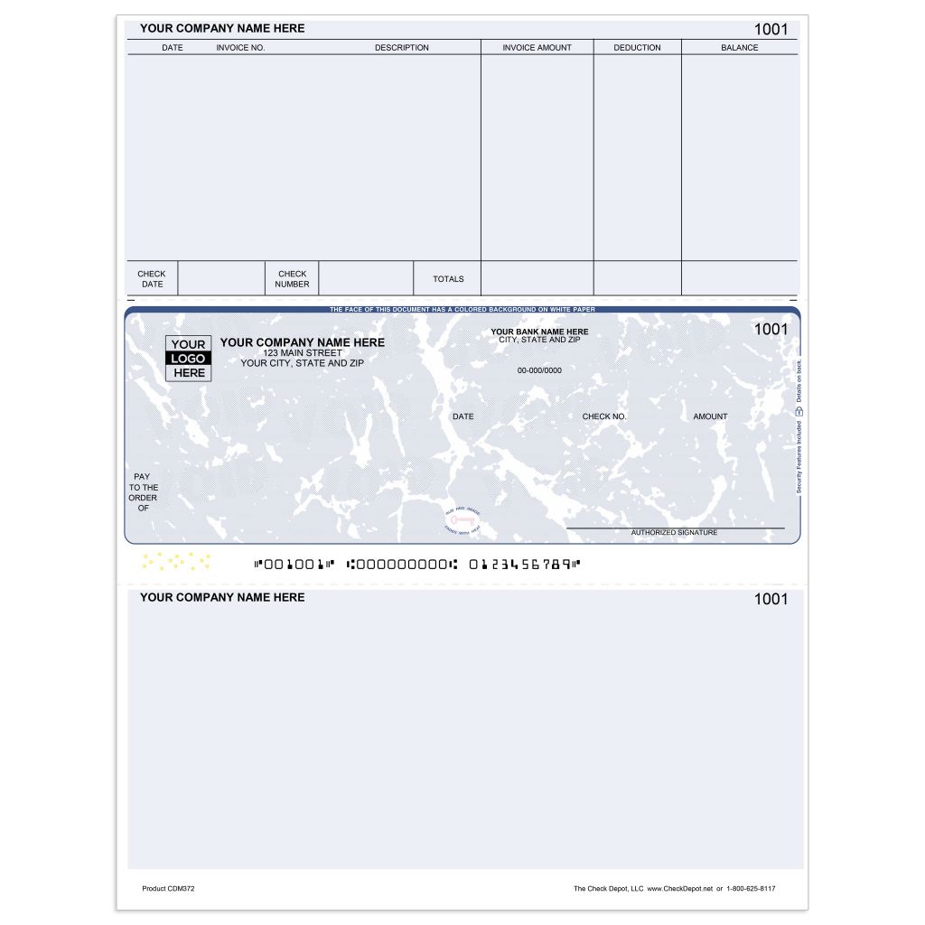 Laser Middle Accounts Payable Computer Checks - CDM372 - Check Depot