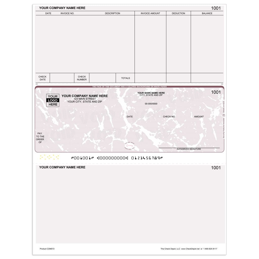 Laser Middle Accounts Payable Computer Checks - CDM372 - Check Depot