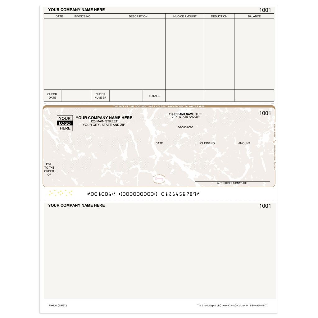 Laser Middle Accounts Payable Computer Checks - CDM372 - Check Depot