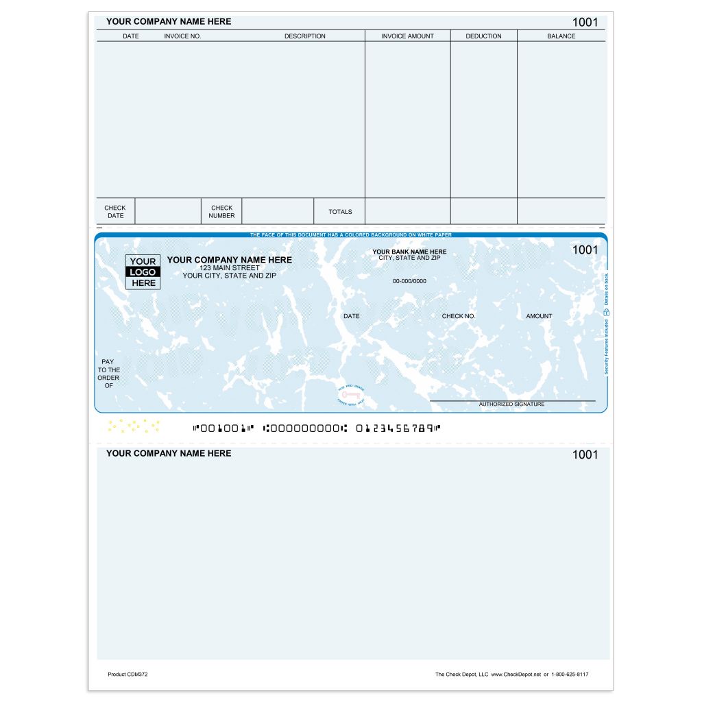 Laser Middle Accounts Payable Computer Checks - CDM372 - Check Depot