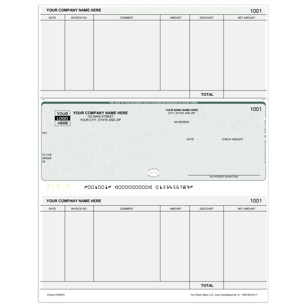 Laser Middle Accounts Payable Computer Checks - CDM379 - Check Depot