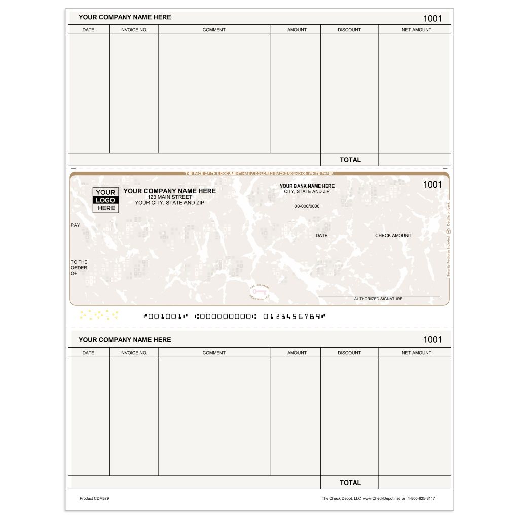 Laser Middle Accounts Payable Computer Checks - CDM379 - Check Depot