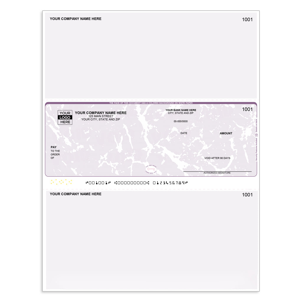 thumbnail image 2 of 2000 Blue Scallop Laser Checks - Blank Business & Personal Checks With Security Features 2 of 6